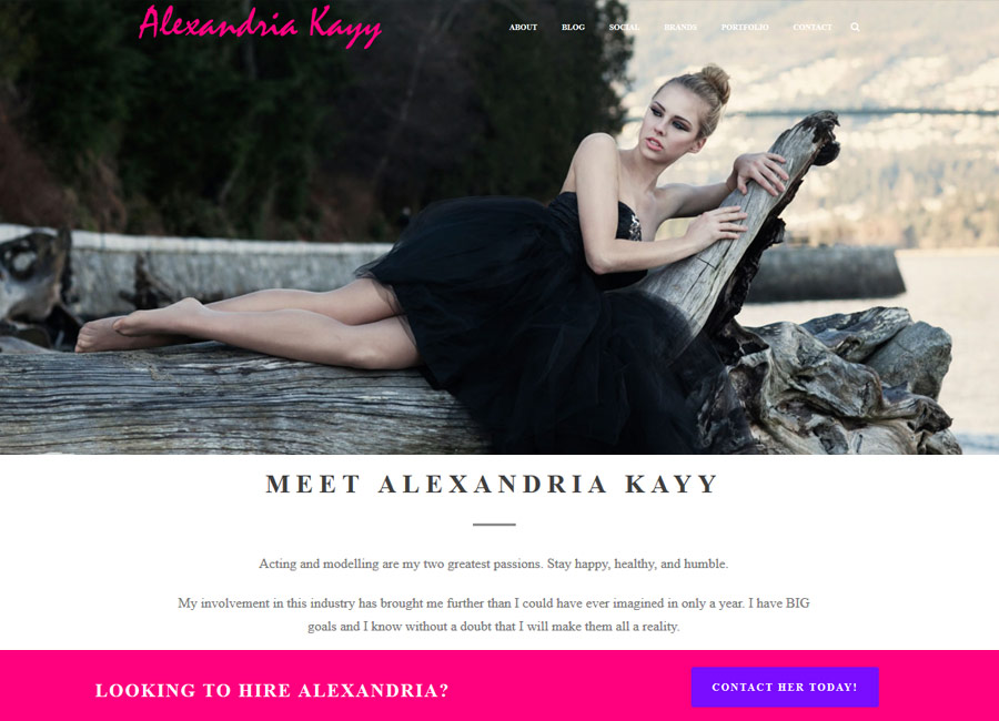 Alexandria Kayy - Modelling Website