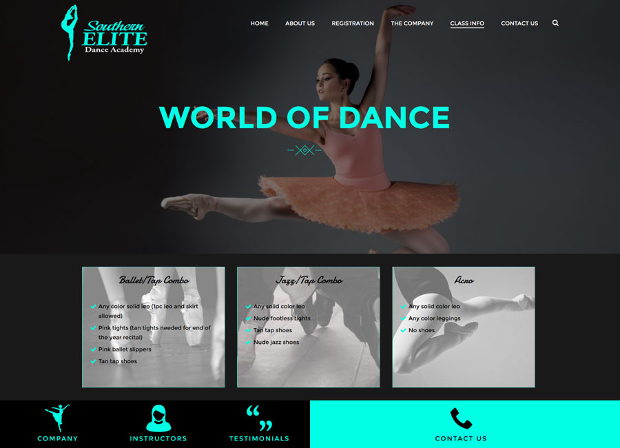 Southern Elite Dance Academy website